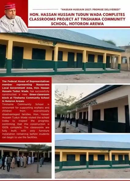 Construction and Furnishing of Block of Six (6) Classrooms at Ladanai, Hotoron Arewa - Front View