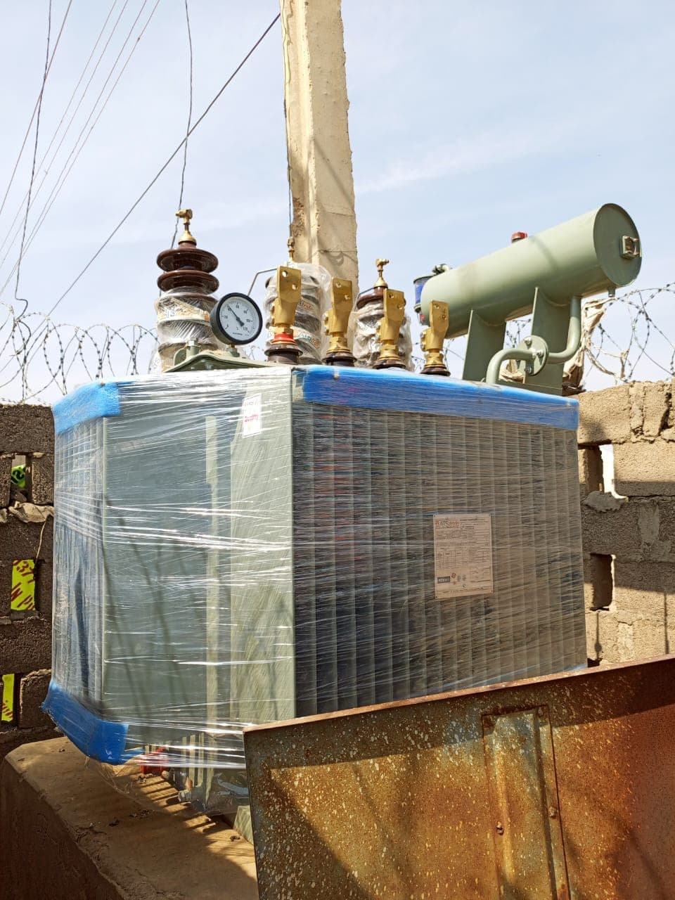 Installation of 3 Nos 500 KVA Electric Transformers - Front View