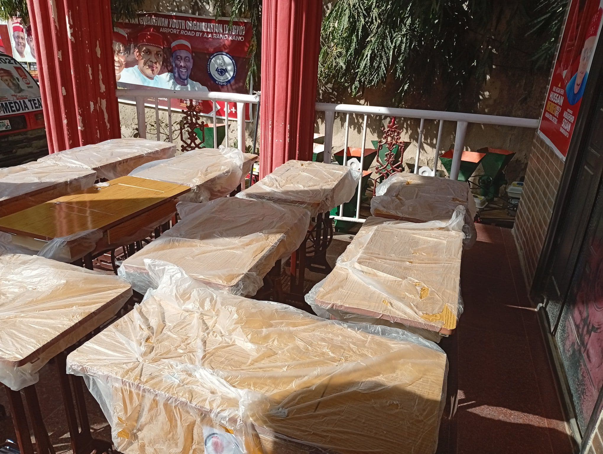 Distribution of Over 100 Sewing Machines to Women and Youth - Inside/Detail